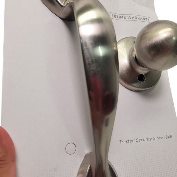 Kwikset Dakota Satin Nickel Door Handleset W/ Polo Knob & SmartKey 687DAXP15SMT - Picture 4 of 11